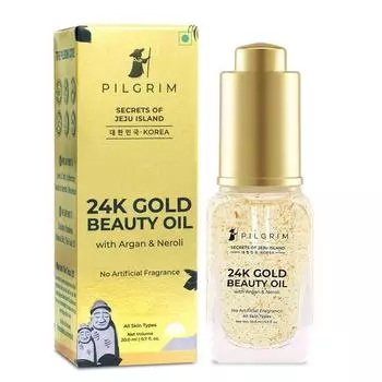Pilgrim 24K Gold Beauty Oil для сияющей кожи, глубокое питание, антивозрастное средство, основа под макияж | влажный финиш | Эликсир красоты | Для мужчин и женщин | 20 мл
