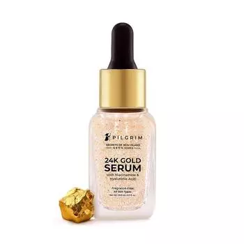 Pilgrim 24K Gold Face Serum с ниацинамидом и гиалуроновой кислотой, Dewy Primer для макияжа лица, корейский уход за кожей для унисекс, 20 мл