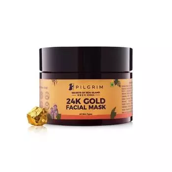 Pilgrim 24K Gold маска для лица для сияющей кожи | 24K Gold маска для лица для сияющей кожи, увлажнение кожи | Для всех типов кожи | Для мужчин и женщин | 50 г