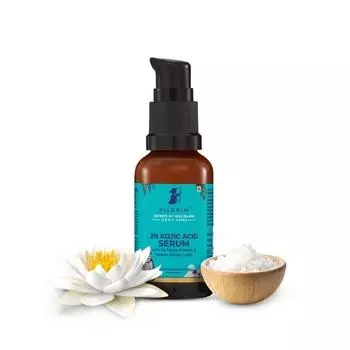 Pilgrim 2% Сыворотка койевой кислоты для лица (30 мл) с 1% альфа-арбутином и корейским белым лотосом от прыщей | Сыворотка для лица против пигментации для мужчин и женщин