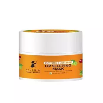 Pilgrim 2% Vitamin C Lightening Lip Sleeping Mask для сияющих губ с австралийской сливой какаду | Ночная маска для губ для женщин и мужчин для мягкости | 9 г