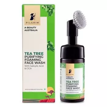 PILGRIM Australian Tea Tree & 1%Salicylic Acid Foaming Face Wash with brush|Чайное дерево для умывания с 1%салициловой кислотой|Женщины и мужчины|120 мл