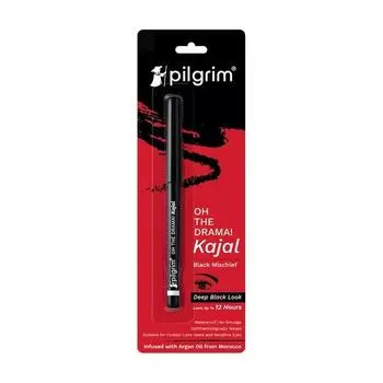 Pilgrim Black Mischief Kajal Smudge & Waterproof Single Stroke Matte Finish держится до 12 часов | Kajal для женщин | Стойкий макияж глаз |