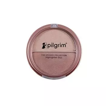 Pilgrim Highlighter Duo Lightweight 11 г | Стойкая высокопигментированная пудра | Оттенок Champagne Gold & Rose Gold - 01