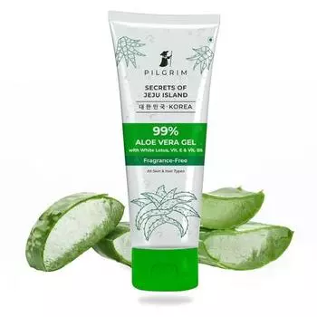 PILGRIM Korean 99% Pure Aloe Vera Gel 200 мл с витамином E и витамином B5 для лица и волос | Увлажняет и успокаивает кожу | Кондиционирует и смягчает волосы