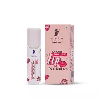 Pilgrim Spanish Squalane Lip Peel Roll-on с молочной кислотой | Сквалановий отшелушивающий пилинг для губ для мягкости | Для женщин и мужчин | 6 мл (прозрачный)