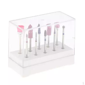 Пилки для ногтей с карбидным покрытием для кутикулы, шлифовальная головка, маникюрные инструменты 3/32 с футляром для хранения, 10 форм