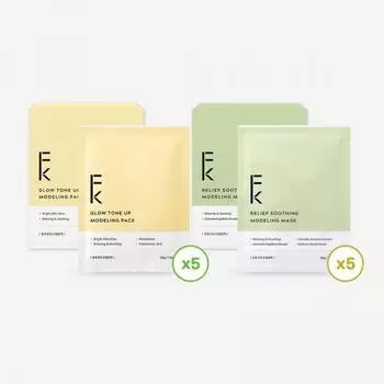 Pilkin Modeling Pack Упаковка из 5 штук 2 типа Выбор 1 Яркость Увлажнение Успокоение Glow Tone Up Modeling Pack, pack of 5