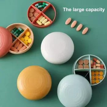 Pill Box Good Sealing Moisture-proof Double Layer Weekly 8-compartment Tablets Splitter Case for Travel зелёный