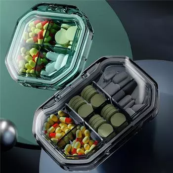 Pill Storage Box Travel Medicines Storage Box Drug Separation Mini Portable Organizer Container With Seal Ring