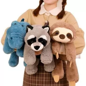 Pillow 45cm 60cm Sloth Stuffed Animal Lazy Animal Plush Doll Animal Plush Toy Racoon Sleeping Doll 45cm-Crocodile