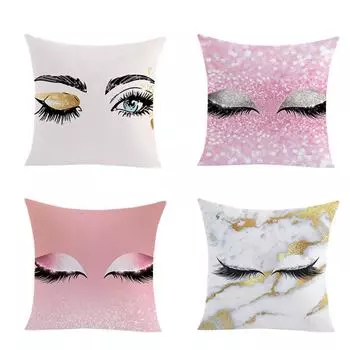 Pillow Cover 45x45cm New Polyester Pillowcase Sofa Cushion Cover Bed Throw Eyelash 1PC Home Decoration Accessories 12