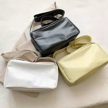 Pillow Design Boston Crossbody Bag Y2k Women Handbag Vintage Leather Shoulder Bag Ladies чёрный