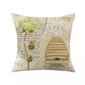 Pillow Easter Linen Pillow Cover Spring Printed Cushion Cover Home Sofa Backrest Bedside Cushion Does Not Include Pillow Core 45*45cm