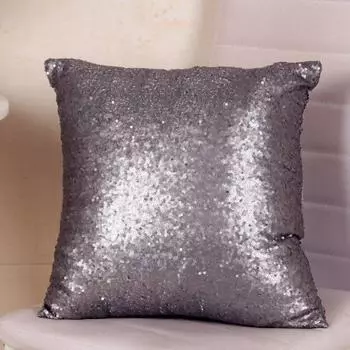 Pillow Glitter Sequin Cover Waist Throw Sofa Cushion Case Home Car Decoration