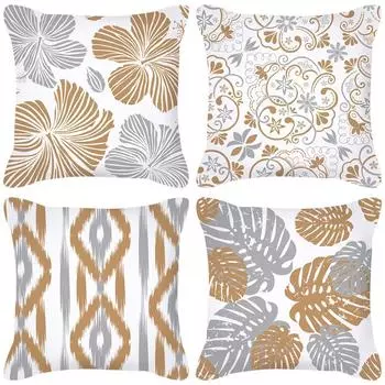 Pillow Nordic fabric print pillow case sofa cushion office pillow case bedside backrest pillow case does not include pillow core 45*45cm