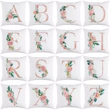 Подушка для дивана, подушка для дома и офиса, подушка с буквами и цветами, прикроватная подушка, чехол для подушки в машину, не включает в себя сердцевину подушки 45*45cm