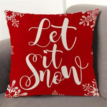 Pillowcase Square Shape Protective Breathable Beautiful Soft Smooth Merry Christmas Throw Pillow Case for Office C