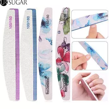 Пилочка для ногтей 100/180, шлифовальный буферный блок, полировка для педикюра, полировка, инструменты для дизайна ногтей, профессиональные пилочки для ногтей для УФ-геля 5 pcs