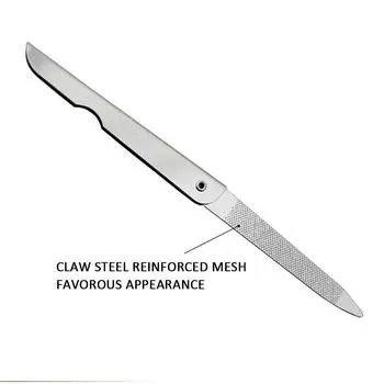 Пилочка для ногтей из нержавеющей стали, складной шлифовальный инструмент для маникюра, педикюра и дизайна ногтей