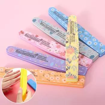 Пилочка для ногтей профессиональная двухсторонняя с ромбовидным принтом шлифовальные пилки для дизайна ногтей полировка изогнутые маникюрные инструменты для салона серый