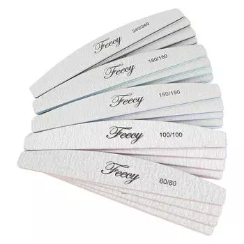 Пилочки для ногтей, буферная наждачная бумага, зернистость 80/100/150/180/240, для маникюра, прочная, толстая шлифовальная пилочка для ногтей в форме полумесяца, лайм, инструменты