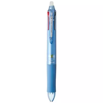 Pilot Ballpoint Pen Frixion Ball 4 0.5mm Extra Fine 4 Colors (Black, Red, Blue, Green) Light Blue (LKFB-80EF-LB)
