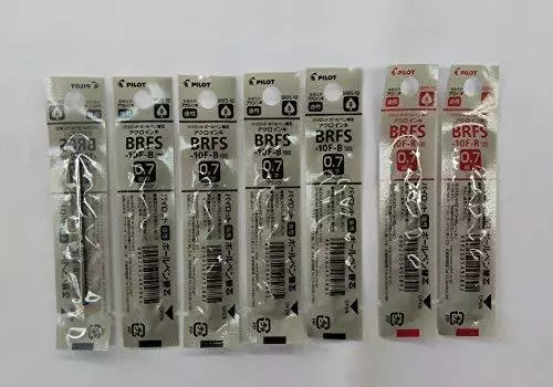 Pilot Ballpoint Pen Refill Fine Point 5 Red Set of 7 in 2 Colors Oil-Based 0.7mm Black/2 BRFS-10F-B/R
