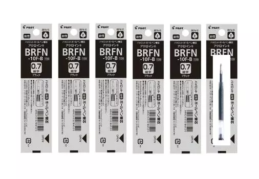 Pilot ballpoint pen refill fine point black 6 pieces set of 6 oil-based 0.7mm BRFN-10F-B