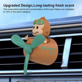 Pilot Car Air Freshener Animal Pilot Rotating Propeller Air Outlet Vent Fresheners Car Perfume With 2 Aromatherapy Tablets Car