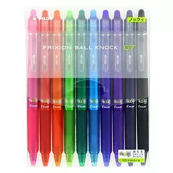 Pilot Erasable Ballpoint Pen Frixion Ball Knock 0.7 10 Colors LFBK-230F-10C