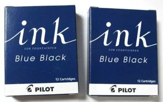 Pilot fountain pen cartridge ink blue black 2 boxes IRF-12S-BB