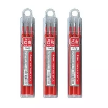 Pilot Frixion Ball 0,5 мм сменный стержень красный 3 шт. набор из 3 шт.