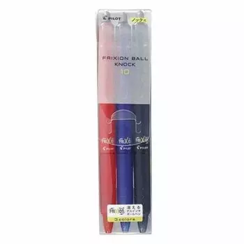 Pilot Frixion Ball Knock 1.0 3 colors LFBK69M3C, a ballpoint pen that disappears when rubbed