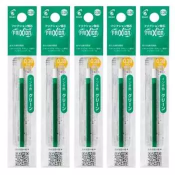 Pilot Frixion Ball Slim Multicolor Refill 0.38mm Refill x 5 pcs Green LFBTRF12UF-G x 5 1 pack of 5