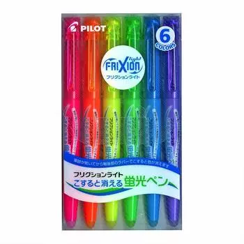 Pilot Frixion Light Fluorescent Ink Highlight Pen that disappears when rubbed 1 Pink/Orange/Yellow/Green/Blue/Violet