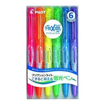 Pilot Frixion Light флуоресцентные чернила стираемая ручка-маркер 5 шт. в упаковке (Розовый/Оранжевый/Желтый/Зеленый/Синий/Фиолетовый)
