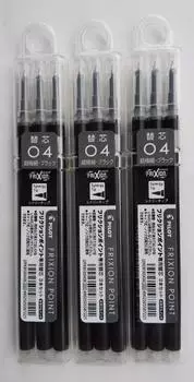 Pilot Frixion Point Knock 04 Сменный блок черный LFPKRF30S43B x 3 Набор из 3 шт. [3 шт. в упаковке]