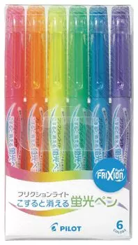 PILOT Хайлайтер Frixion Light 6 цветов, набор SFL60SL6C 3,3 мм