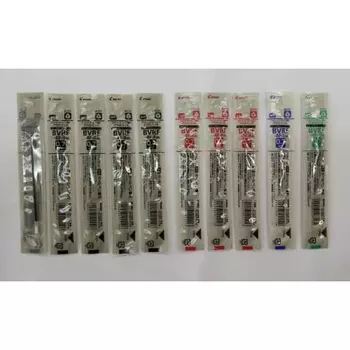 Pilot oil-based ballpoint pen refill fine point 0.7mm 5 black, 3 red, 1 blue, 1 green BVRF-8F-B/R/L/G 10-piece set