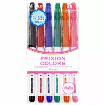 Pilot стираемая цветная ручка для знаков Frixion Colors 6 цветов 3 SFC-60M-6C3