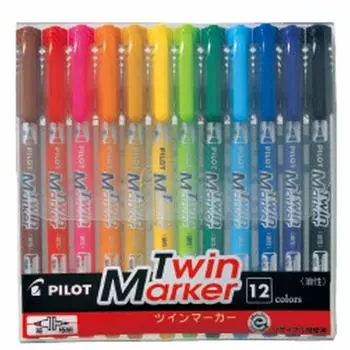 Pilot Twin Marker Fine 12 Color Set MEF-144EU-12C Fine/Extra