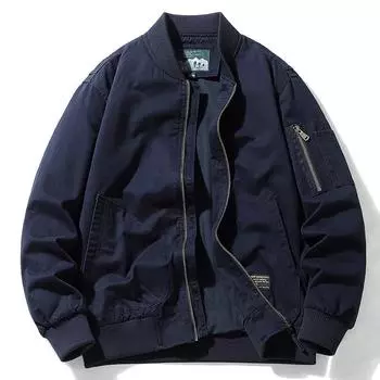 Пилотное пальто из чистого хлопка, мужское весенне-осеннее свободное пальто больших размеров, Мужская функциональная куртка-карго с бейсбольным воротником для отдыха M
