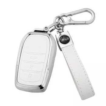 PIMOHI Smart Key Case for Toyota Harrier Corolla Cross 2023 Yaris Prius Land Cruiser 300 Crown and TPU Key Cover (80 Series), (Late Model, Release),