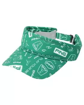 [Pin Apparel] Женский солнцезащитный козырек (Печать по всей поверхности, размер регулируется) Кепка для гольфа 622-5187200 140Зеленый х Белый FR