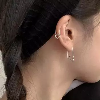 Pin love 925 стерлингового серебра серьги женские корейские ins персонализированный дизайн sense ниша high-end sense шикарные серьги-гвоздики 925 silver