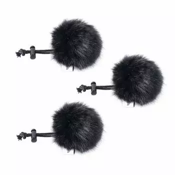 Pin microphone wind muff COMICA lapel microphone wind fall adjustable outdoor pin microphone fur microphone accessory for clip microphone mini чёрный