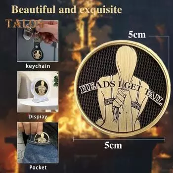 Pin Up Girls Coin Funny Eagle And Tails Coins And Tails Coins Get Tails Get Head Sexy Coin Funny Prank Gifts for Men Women Date Night 1pc