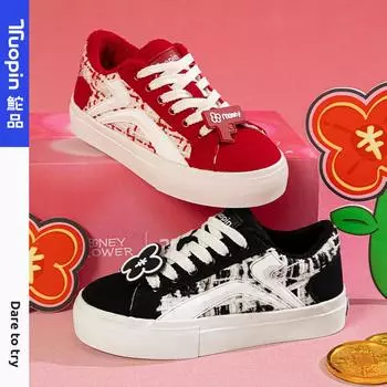 Pin velvet board shoes women s autumn and winter new niche red bread shoes versatile sports and leisure shoes two cotton shoes 35