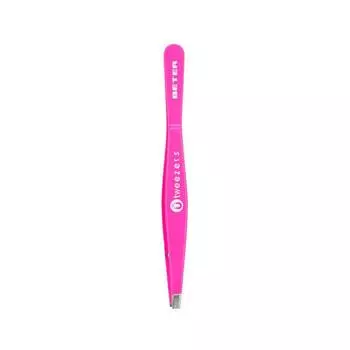 Пинцет Beter с магнитным прямым кончиком, розовый